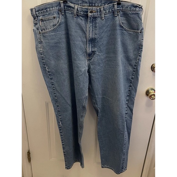 Carhartt B17 DST Light Wash Relaxed Fit Straight Leg Denim Men Blue Jeans 48x32 - Picture 6 of 8